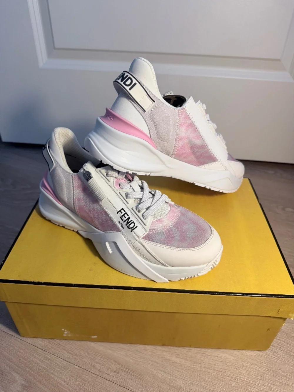 Fendi women shoes (sized 37) PINK AND WHITE